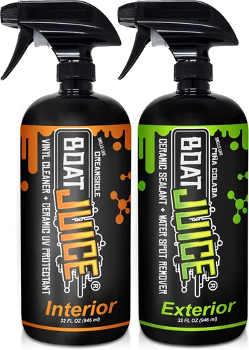 Boat Juice Paquete de limpiador de barcos para interiores y exteriores, paquete de 32 onzas, removedor de manchas de agua para barcos, limpiador de