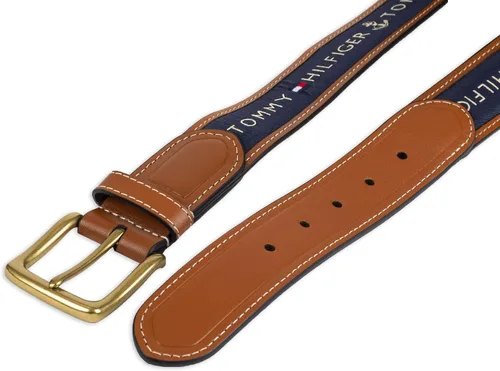 Miniatura 4 de Tommy Hilfiger Men's Fabric Inlay Casual Belt with Classic Harness Buckle