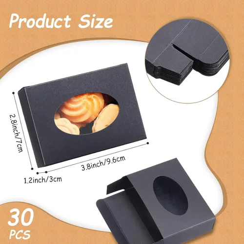 Miniatura 2 de Spakon 30 cajas de jabón para jabones caseros de 3.8 x 2.8 x 1.2 pulgadas, cajas de jabón rectangulares con ventana, pequeña caja de regalo