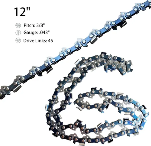 Miniatura 2 de 2 cadenas de motosierra de 12 pulgadas para motosierra Dewalt 20V DCCS620B, DCCS620P1, cadena de repuesto para motosierra BLACK+DECKER LCS1240
