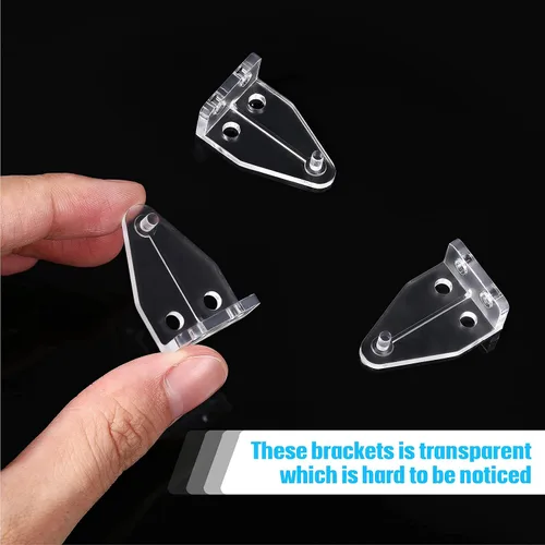 Miniatura 4 de Jetec 12 piezas de soportes de sujeción para persianas de 1 pulgada, mini ganchos de plástico transparente para puerta, soporte inferior