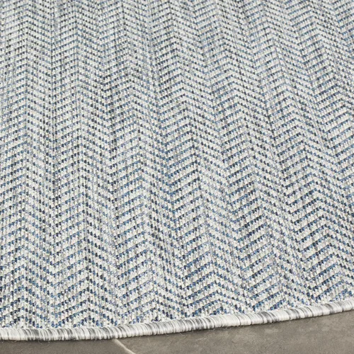 Miniatura 3 de SAFAVIEH - Colección Courtyard CY8022 - Alfombra redonda de 9 pies, color gris y azul marino, impermeable, fácil de limpiar, para vestíbulo, patio