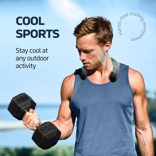Miniatura 5 de NEXAIR Ventilador de cuello portátil de enfriamiento manos libres, ventilador de cuello ligero sin aspas, 3 velocidades, batería de 2400 mAh, tiempo
