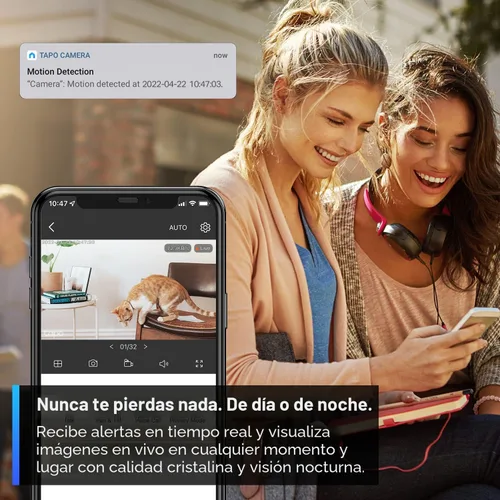 Miniatura 6 de TP-Link Tapo C110 Cámara seguridad 2K de interior, bebé o perro, detecta movimiento, audio bidireccional, sirena, visión nocturna, guarda en tarjeta