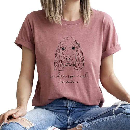 Miniatura 9 de Verita Culture Cocker Spaniel Mama Graphic T-Shirt Women Dog Mom Owner Gift T-Shirt New Puppy Adoption T Shirt White