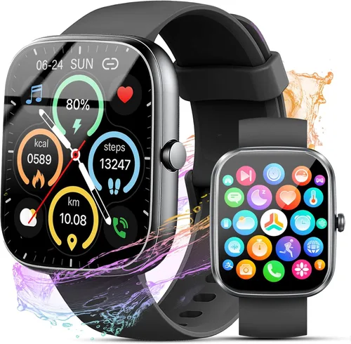 Reloj inteligente para hombres y mujeres (respuesta/hacer llamadas), nuevo reloj inteligente HD de 1.91 pulgadas, reloj de fitness con más de 120
