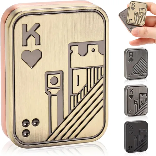 Miniatura 17 de Deslizador de Dedos, Carta de Póker de Metal, Clicker de Dedos, Juguetes de Dedos para Adultos, Alivian el Estrés, la Ansiedad, el TDAH, Regalo