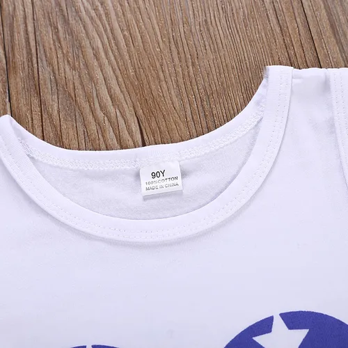Miniatura 10 de LYSMuch Conjunto de ropa de verano con estampado de béisbol para niñas pequeñas, camiseta y pantalones con borlas