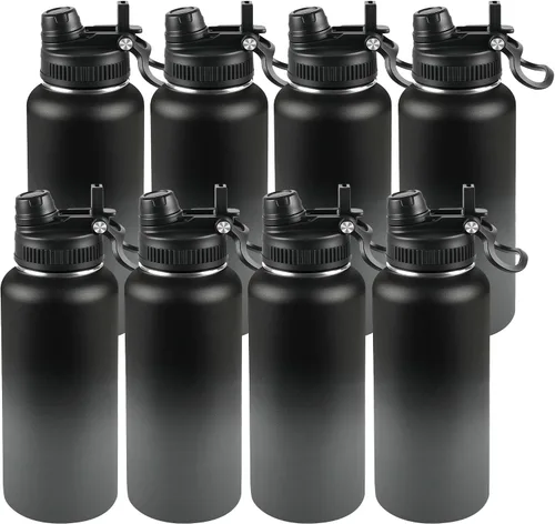Miniatura 91 de Botella de agua aislada de 22 onzas, tapa 2 en 1 a prueba de fugas (sorbo/pajilla) + asa, botella de acero inoxidable para deportes, viajes, trabajo
