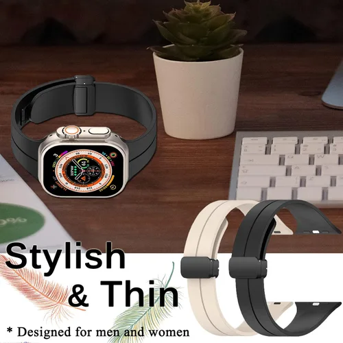 Miniatura 5 de Miimall Correa de silicona para Apple Watch de 1.496 pulgadas, 1.575 pulgadas, 1.614 pulgadas, para mujeres y hombres, hebilla magnética