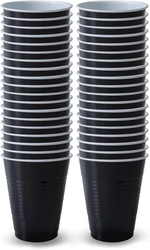 Miniatura 8 de Hanna K. Signature - Vasos desechables de plástico para fiestas, resistentes de 18 onzas, 50 unidades Negro