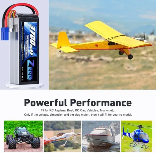 Miniatura 5 de Zeee Batería Lipo 4S 3700mAh 60C 14.8V Batería suave con enchufe EC5 para avión RC helicóptero RC barco UAV Drone FPV RC coche, camión, barco