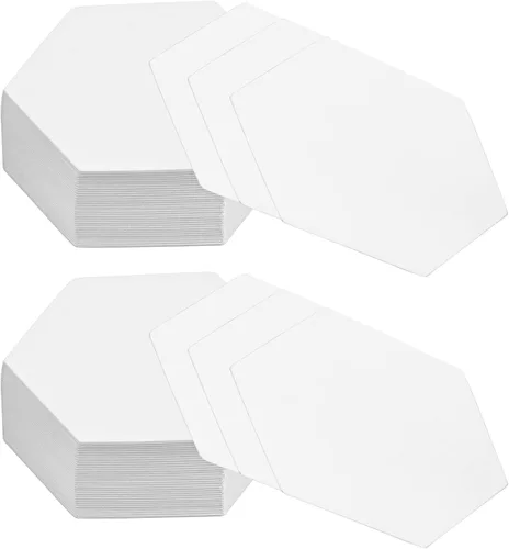 Miniatura 13 de 100 Formas Hexagonales de Papel para Piezas, Plantillas de Papel para Piezas, Plantillas de Acolchado para Uso en Proyectos de Acolchado, Costura