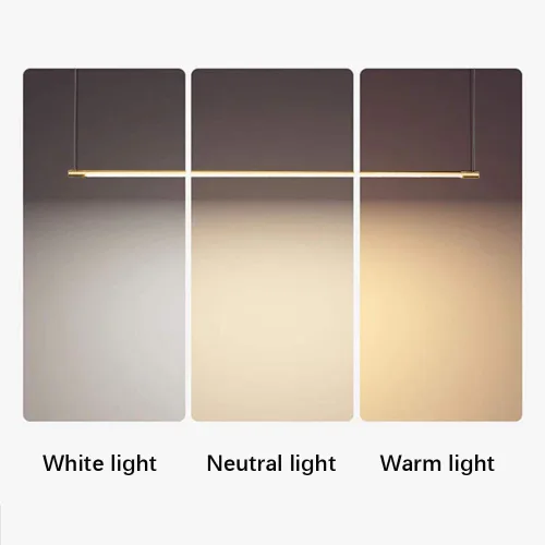 Miniatura 4 de Lámpara colgante lineal LED, moderna, ajustable, altura de suspensión, decoración interior, accesorio de iluminación de 3 modos de temperatura