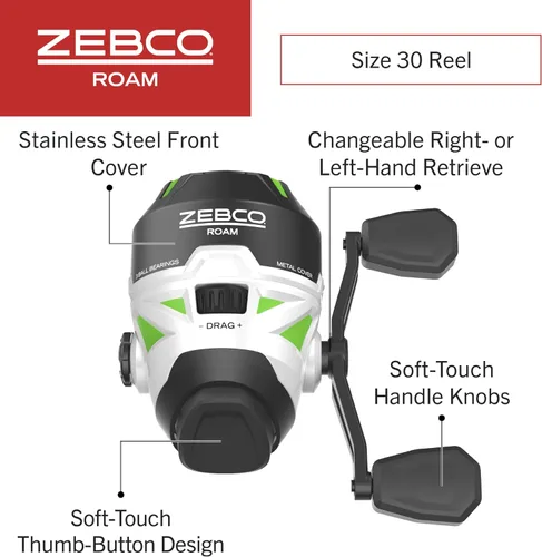 Miniatura 3 de Zebco Roam - Combo de caña de pescar telescópica y carrete de pesca giratorio o spincast, caña de fibra de vidrio duradera de 6 pies con mango