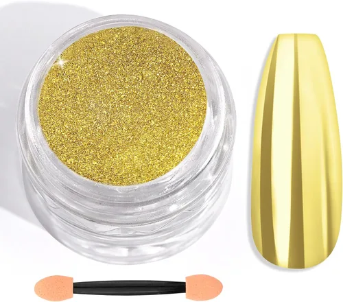 Miniatura 11 de SAVILAND Polvo para uñas cromado plateado - 1g Polvo cromado efecto espejo metálico para uñas de gel, pigmento para manicura y arte en uñas, polvo