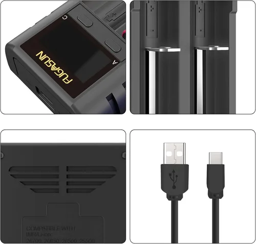 Miniatura 7 de Cargador de batería 21750 21700, LCD inteligente 18650 cargador de batería para 20700 22700 26650 26700 16340 (RCR123) 17670 batería recargable