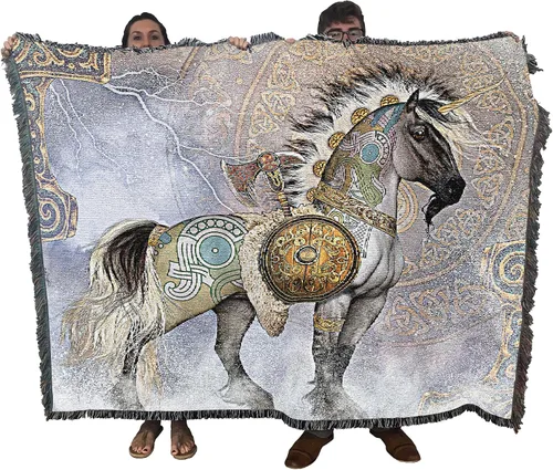Miniatura 12 de Pure Country Weavers Manta Kachina de Laurie Prindle – Tapiz de regalo de unicornio de fantasía tejido de algodón – Fabricado en los Estados Unidos