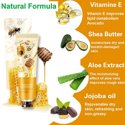 Miniatura 3 de Paquete de 5 cremas de manos para manos agrietadas, loción de manos con fragancia botánica natural, mini crema de manos para trabajar manos secas