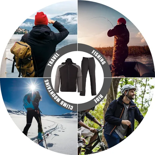 Miniatura 8 de K.E.J. Chaqueta impermeable de golf para hombre, impermeable, ligera, traje de golf para senderismo, ciclismo, correr, camping, viajes