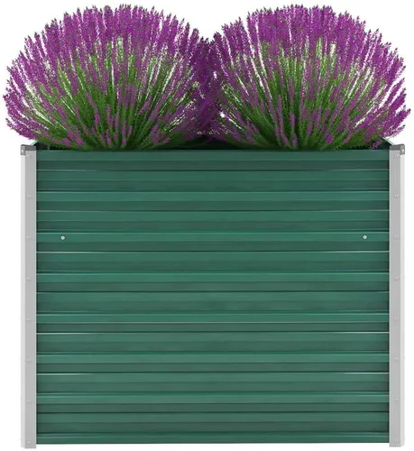 Miniatura 8 de Jardín elevado de acero galvanizado de 39.4 x 15.7 x 17.7 pulgadas, verde, cama de jardín elevada, macetas al aire libre para jardín de hierbas