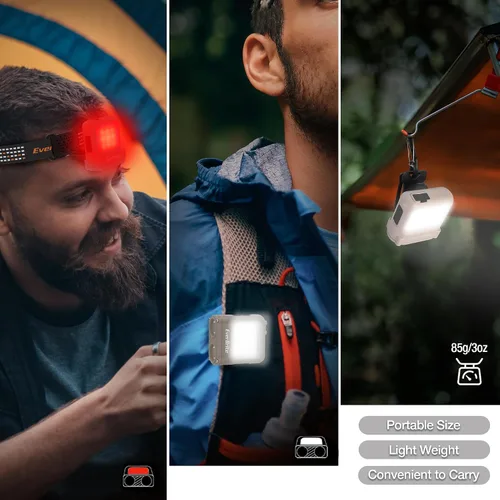 Miniatura 7 de EverBrite Luces de sombrero recargable con clip con sensor de movimiento, 3 modelos LED de 180° lámpara de cabeza ajustable para llevar y clip