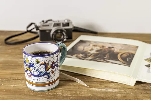 Miniatura 5 de Fima Ricco Deruta Blu - Taza de cerámica italiana hecha a mano, cerámica italiana Deruta, taza pintada, cerámica italiana, hecha en Italia, taza