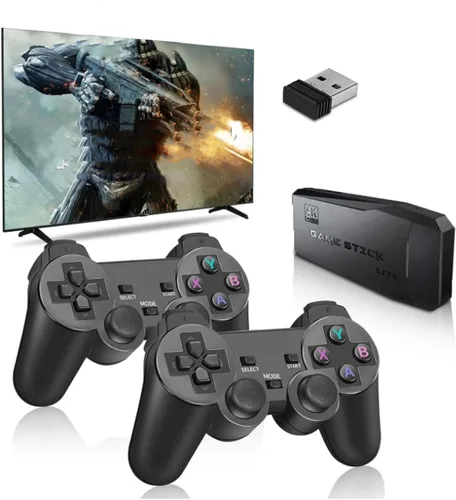 Miniatura 6 de Consola de juegos retro inalámbrica 4K controladores duales de 2.4 GHz, más de 20000 juegos clásicos, 9 emuladores Plug and Play HDMI Stick