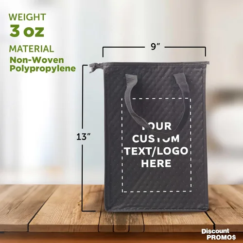 Miniatura 5 de DISCOUNT PROMOS Juego de 10/50/100 bolsas de almuerzo con aislamiento con cremallera, paquete personalizado a granel perfectas para el trabajo