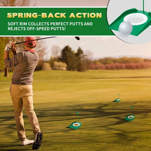 Miniatura 5 de Sotiff Práctica de práctica de golf con agujero de copa, accesorios de golf, putters de entrenamiento con bandera de plástico para adultos, oficina