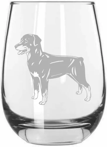 Miniatura 157 de Sakhalin Husky Dog - Copa de vino grabada personalizada de 15.25 onzas sin tallo