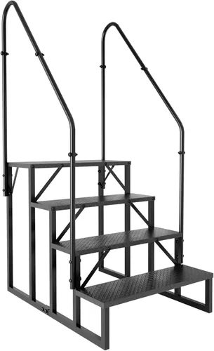 Miniatura 15 de Escalera de escalón, taburete con asa, escalera de piscina resistente sobre el suelo, 660 libras, escalones de cámper al aire libre, escaleras