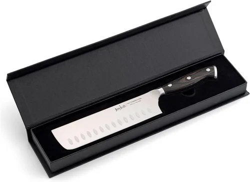 Miniatura 2 de JoyJolt Cuchillo Nakiri de 7 pulgadas. Cuchillo de cocina de acero alemán de alto carbono x50 – Cuchillo japonés magnético en caja de regalo.