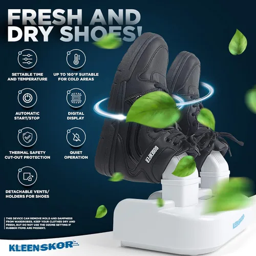 Miniatura 2 de KLEENSKOR Secador de zapatos para botas, guantes, manoplas, casco y secado de zapatos, calentador automático eléctrico con soplador de calor