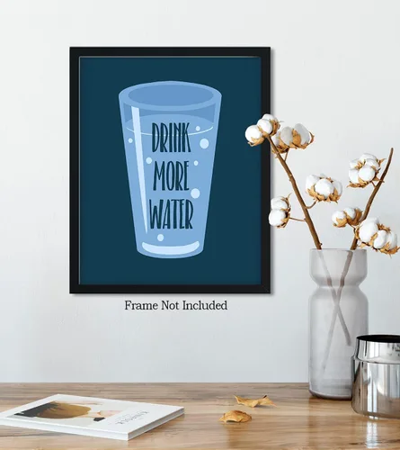 Miniatura 5 de Govivo Decoración de pared de cocina, arte de pared motivacional de agua, afirmaciones positivas, decoración de oficina, citas positivas, regalos