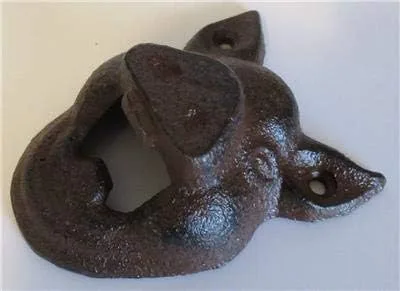 Miniatura 4 de UD Abrebotellas de Cerdo de Hierro Fundido Montado en la Pared