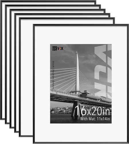 Miniatura 67 de VCK Marco de Fotos de 5 x 7 Pulgadas Negro, Marco de Poster de Aluminio de Alta Calidad con Vidrio Templado, Para Mostrar Fotos de 4 x 6