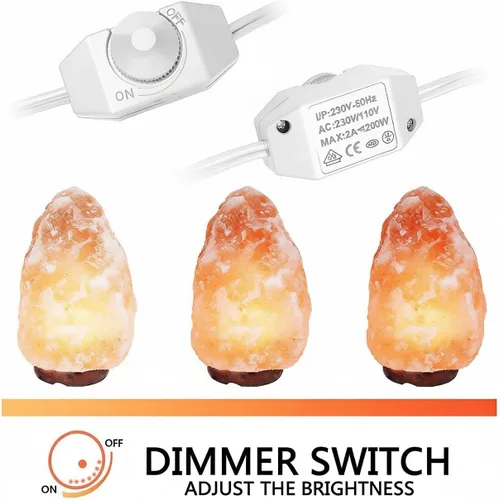 Miniatura 5 de Cable de lámpara de sal del Himalaya, con interruptor de atenuación, bombilla de Navidad, cable de lámpara de sal con control de intensidad