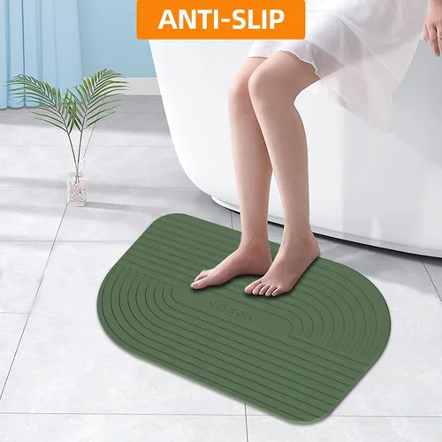 Miniatura 5 de Tapete de baño de piedra de tierra de diatomeas, tapete de ducha de piedra de secado rápido, ultra absorbente, tapete de diatomita, tapete