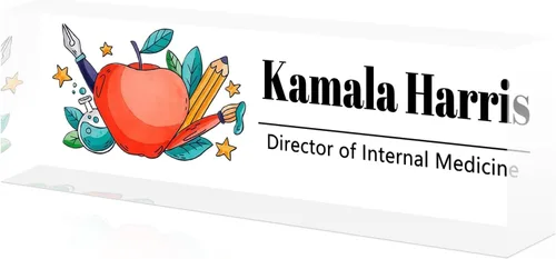 Placa de nombre de escritorio personalizada, placa de identificación acrílica, placas de identificación personalizadas para regalos de oficina,