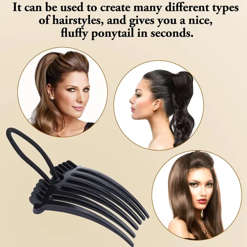 Miniatura 5 de Vodolo Peine bandette con banda elástica, 6 piezas de accesorios para el cabello para peinados fáciles y elegantes, cola de caballo Bump it Up