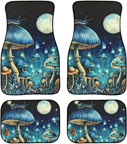 Miniatura 23 de YSTARDREAM Alfombrillas de hongo estrellado para automóvil para todas las estaciones para mujeres y hombres, alfombras de coche estrelladas