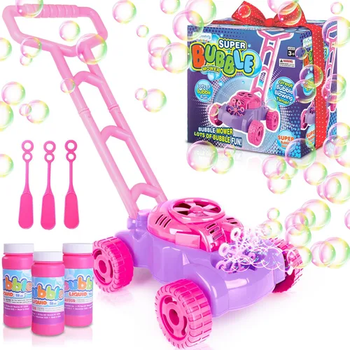 ArtCreativity Cortacésped de burbujas para niños pequeños de 1 a 3 años, máquina de burbujas para regalos de niña de 1 año, juguetes para exteriores