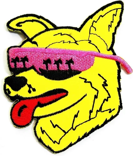Nipitshop - Parches de perro Husky con lentes de sol, diseño de dibujos animados, logotipo de dibujos animados, para niños, chaqueta de bebé, parche