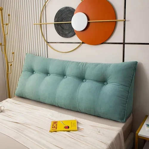 Miniatura 14 de Almohada grande para cabecero triangular, color verde azulado, con cuña, reposo en cama, almohada de lectura, respaldo de posicionamiento, cojín