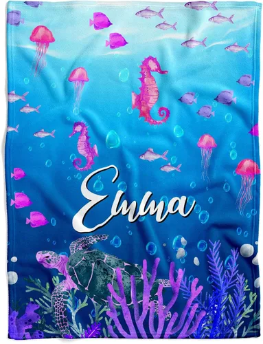 Miniatura 20 de Manta de bebé náutica personalizada, manta de bebé de vida oceánica, manta de bebé océano, manta de bebé con tema oceánico, manta de bebé con Sueños