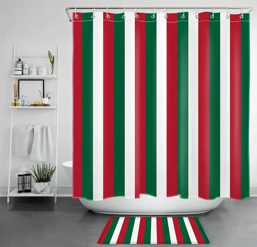 Miniatura 17 de LB Cortina de ducha a rayas naranjas y negras, cortina de ducha de arte estético de Halloween con patrón geométrico para baño, 60 x 72 pulgadas
