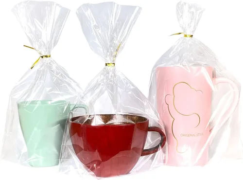 Miniatura 16 de PigPotParty Bolsas de celofán de 8 x 11 pulgadas, paquete de 100 bolsas de regalo de plástico transparente con refuerzo inferior para exhibición