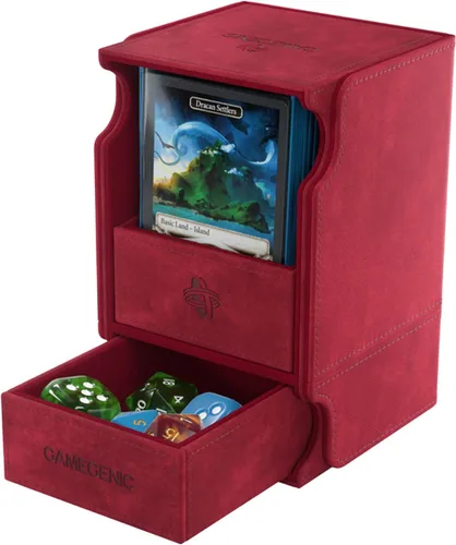 Miniatura 3 de Caja de cubierta GameGenic – Watchtower XL Roja 100CT – Almacenamiento de tarjetas TCG, OCG, CCG duradero y resistente – Compatible con Pokemon, Rojo