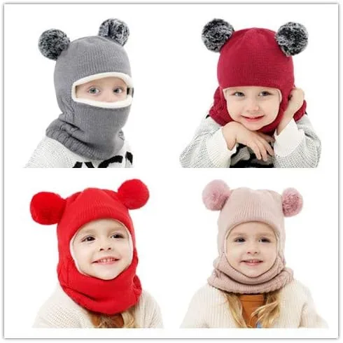 Miniatura 6 de Conjunto de gorro con bufanda invernales para bebés y niños, unisex